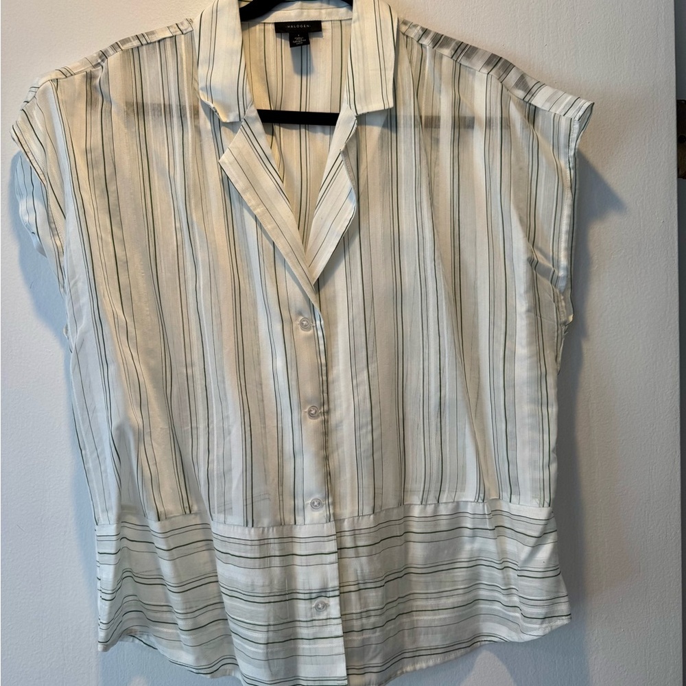 Halogen Striped Button-Up Shirt